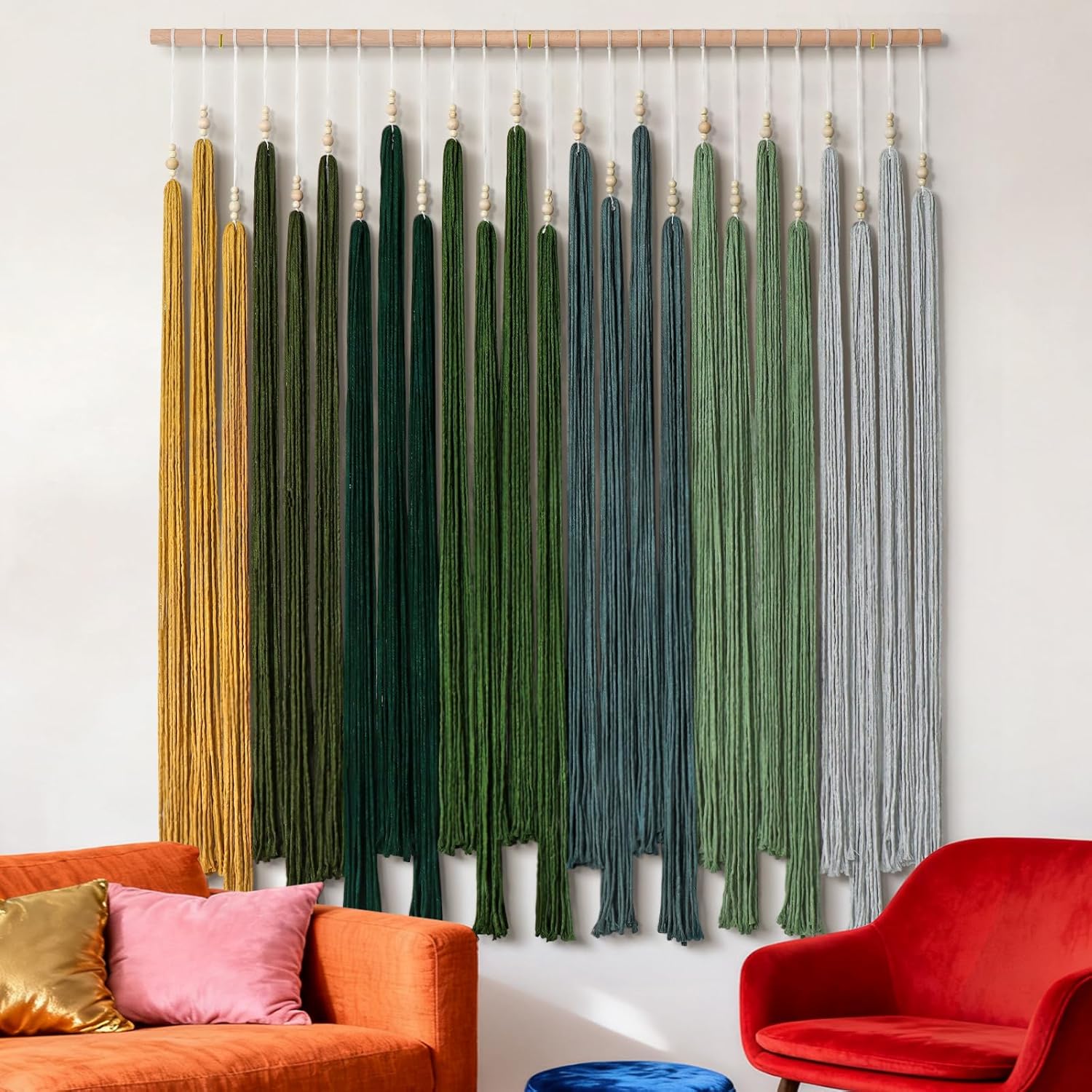 Green Tassel Wall Hanging Decor
